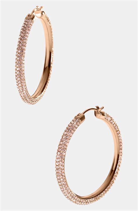 michael kors pave hoop earrings|Michael Kors hoop earrings sale.